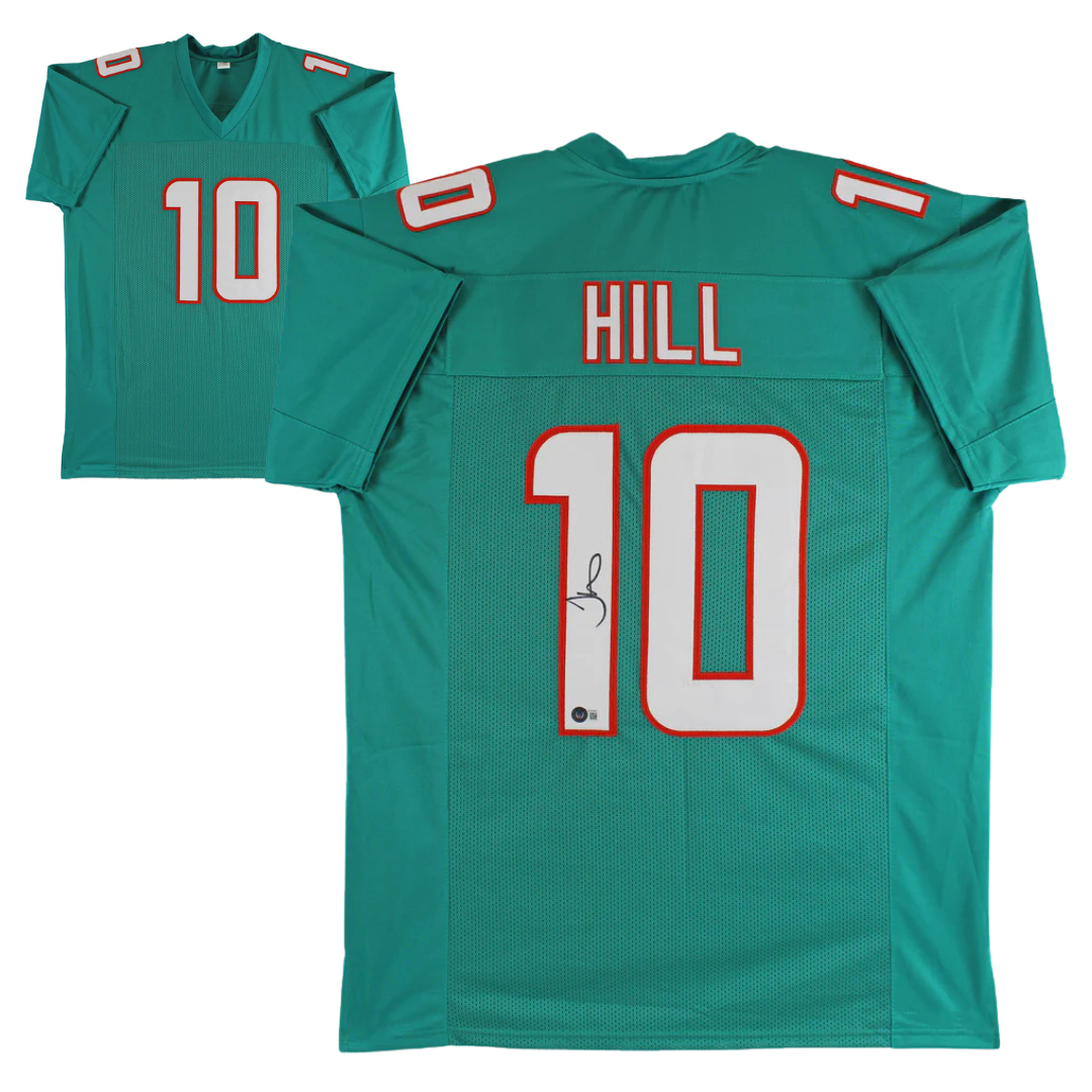 Tyreek Hill Signed Teal Pro Style Football Jersey with Beckett Witness